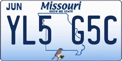 MO license plate YL5G5C