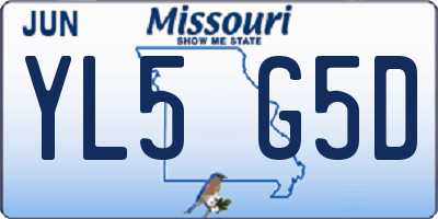 MO license plate YL5G5D