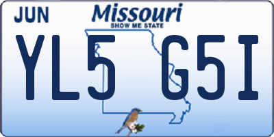MO license plate YL5G5I