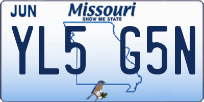 MO license plate YL5G5N