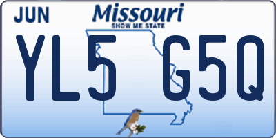 MO license plate YL5G5Q