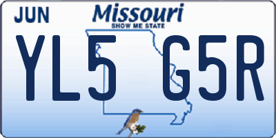 MO license plate YL5G5R