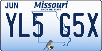 MO license plate YL5G5X