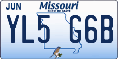 MO license plate YL5G6B