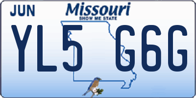 MO license plate YL5G6G