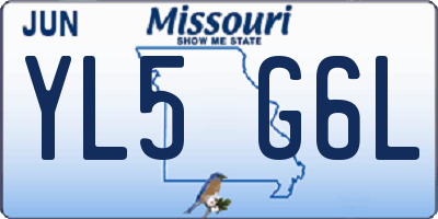 MO license plate YL5G6L