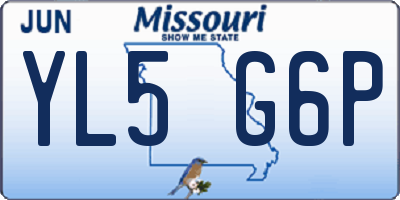 MO license plate YL5G6P