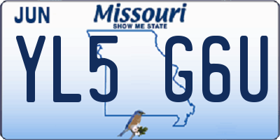 MO license plate YL5G6U