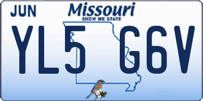 MO license plate YL5G6V