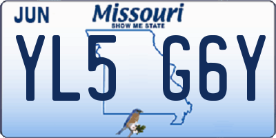 MO license plate YL5G6Y