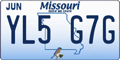 MO license plate YL5G7G