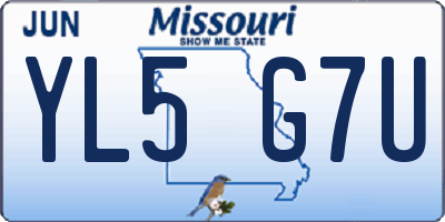 MO license plate YL5G7U