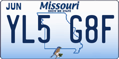MO license plate YL5G8F