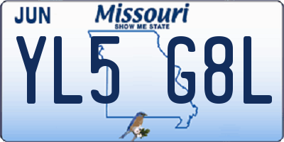 MO license plate YL5G8L