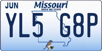 MO license plate YL5G8P