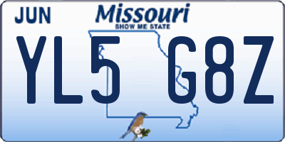 MO license plate YL5G8Z