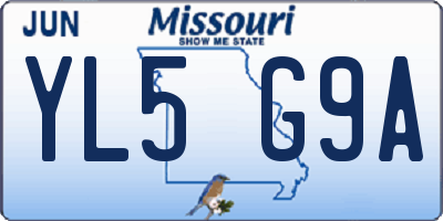 MO license plate YL5G9A