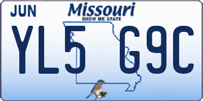 MO license plate YL5G9C