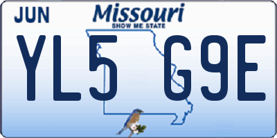 MO license plate YL5G9E