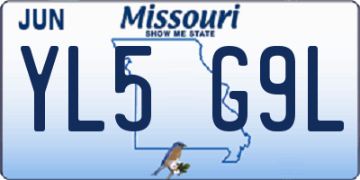 MO license plate YL5G9L
