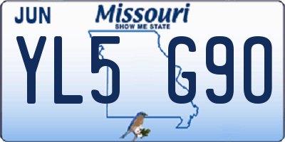MO license plate YL5G9O