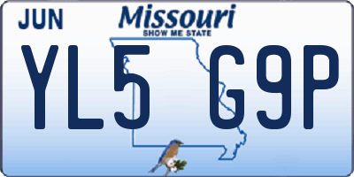 MO license plate YL5G9P