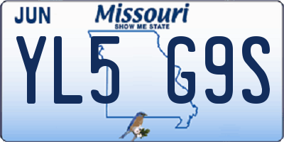 MO license plate YL5G9S
