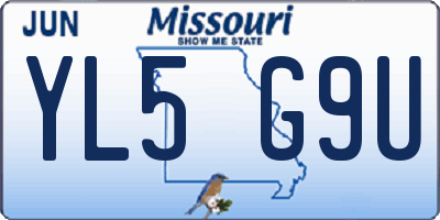 MO license plate YL5G9U