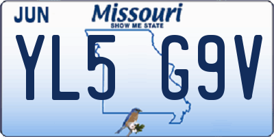MO license plate YL5G9V