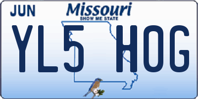 MO license plate YL5H0G
