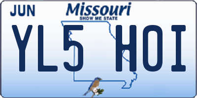 MO license plate YL5H0I