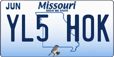 MO license plate YL5H0K