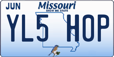 MO license plate YL5H0P