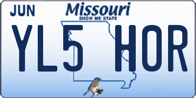 MO license plate YL5H0R