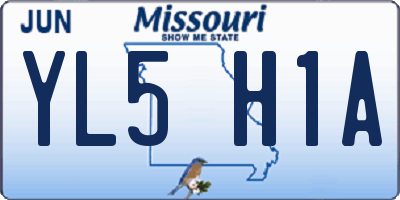 MO license plate YL5H1A