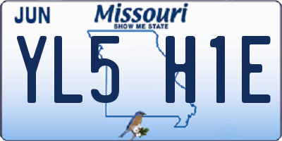 MO license plate YL5H1E