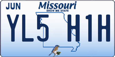 MO license plate YL5H1H