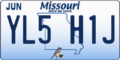 MO license plate YL5H1J