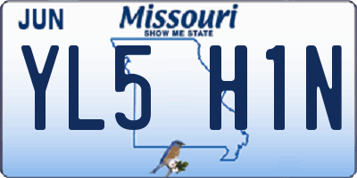 MO license plate YL5H1N