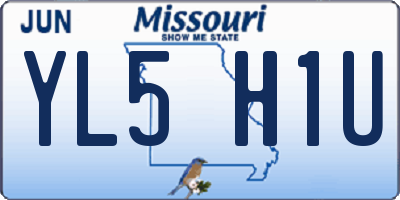 MO license plate YL5H1U