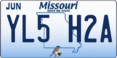 MO license plate YL5H2A