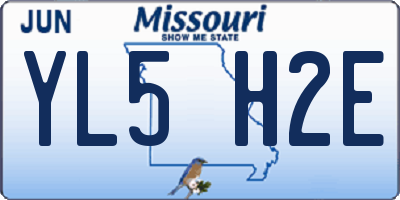 MO license plate YL5H2E