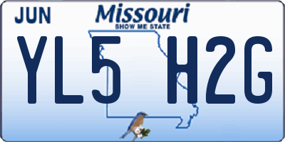 MO license plate YL5H2G