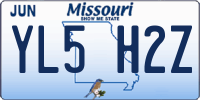 MO license plate YL5H2Z
