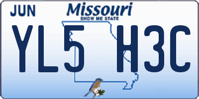 MO license plate YL5H3C