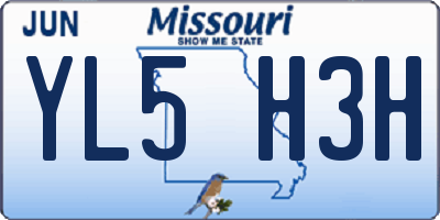 MO license plate YL5H3H