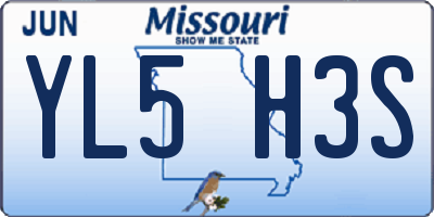 MO license plate YL5H3S