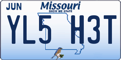 MO license plate YL5H3T