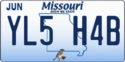 MO license plate YL5H4B
