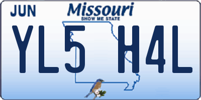 MO license plate YL5H4L